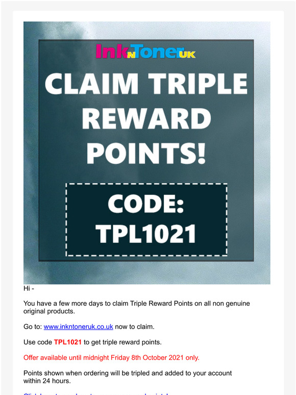 -It's TRIPLE Reward Points Time Again, But Not For Much Longer