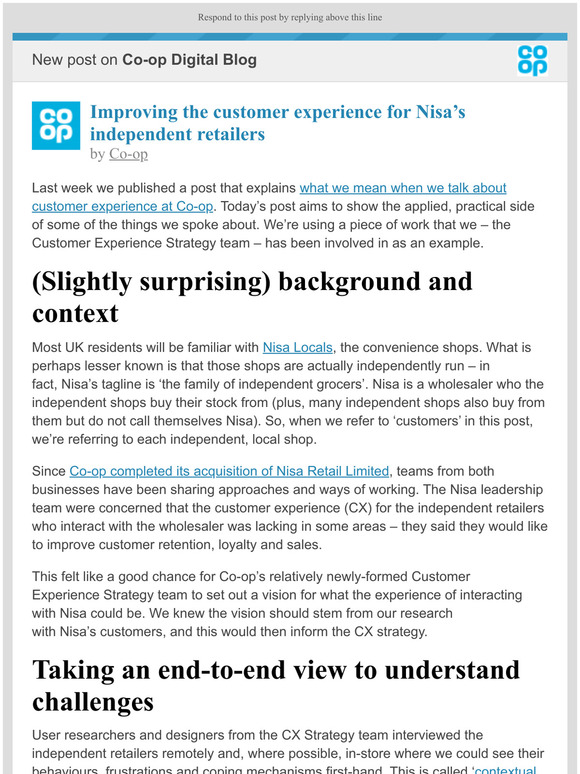 [New post] Improving the customer experience for Nisas independent retailers