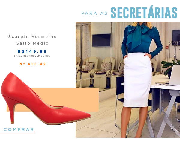 Scarpin Vermelho Salto Médio