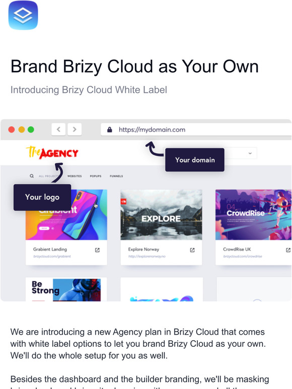 Introducing Brizy Cloud White Label