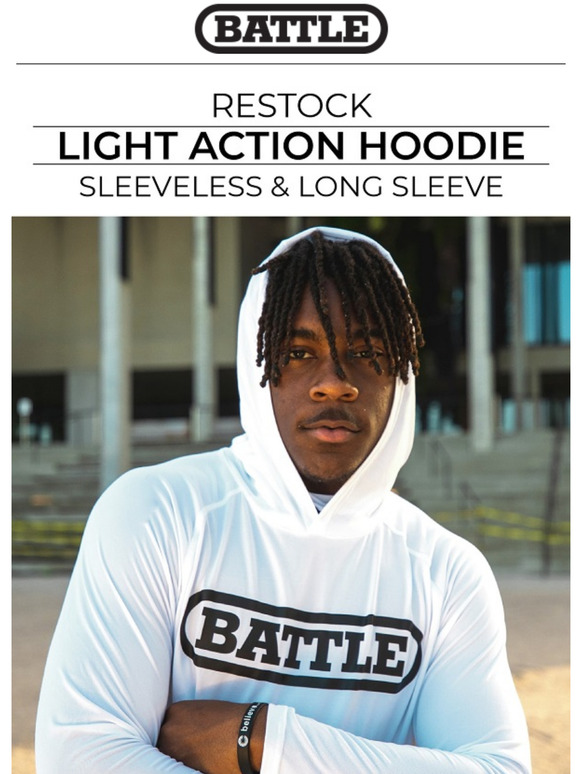 Battle Sports Sleeveless Light Action Football Hoodie - Black - S Each