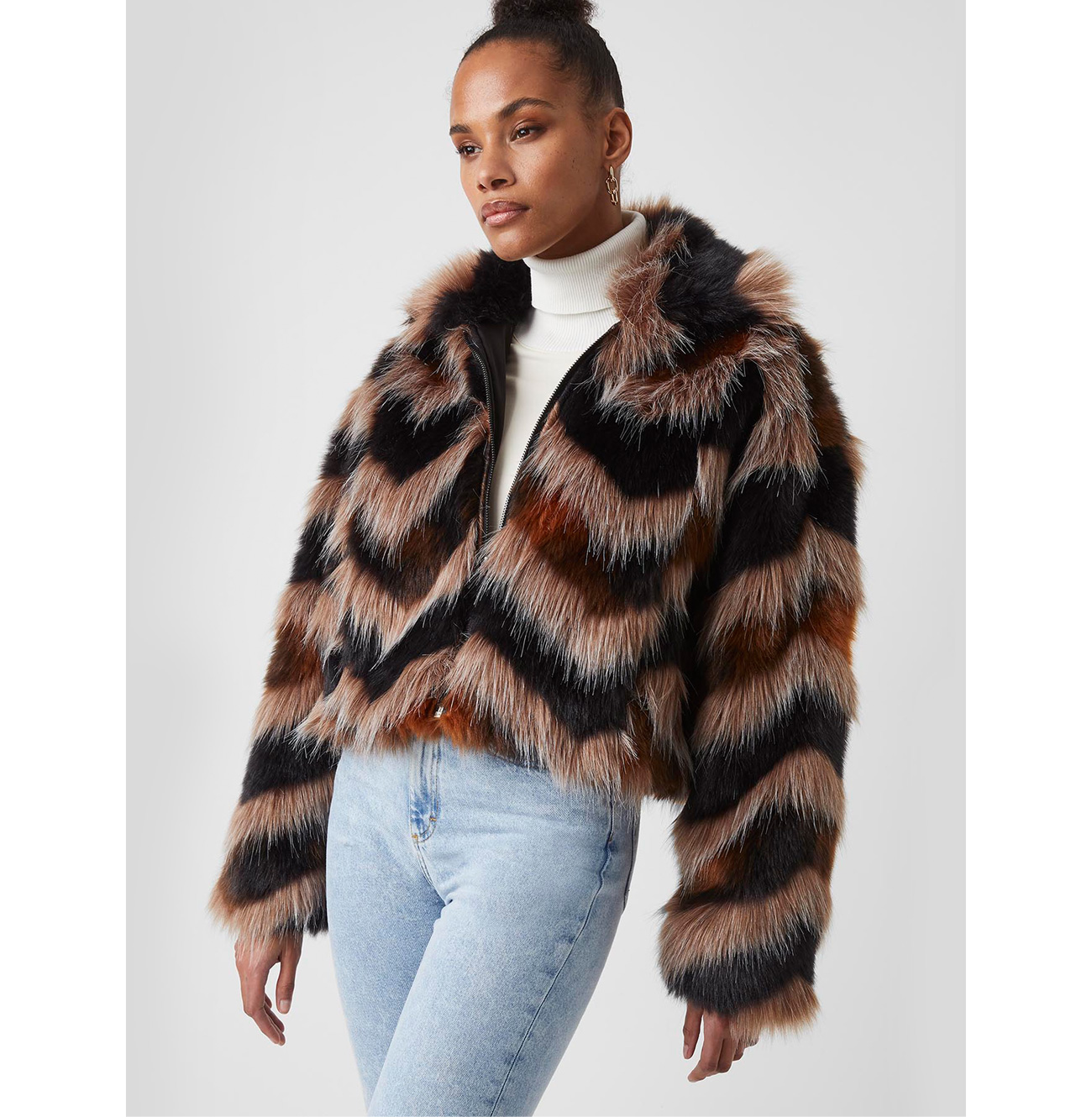 french connection izo faux fur coat