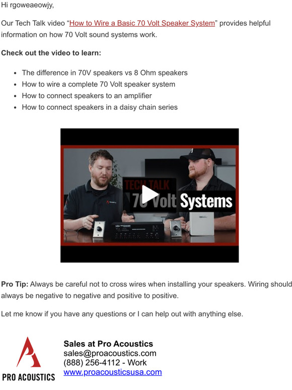 Hi -Learn more about 70 Volt sound systems