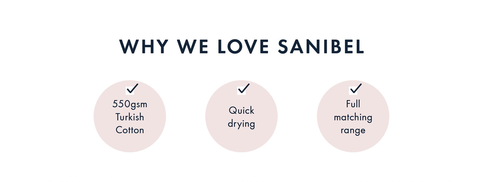 Why we love Sanibel | 550gsm Turkish Cotton, quick drying, full matching range