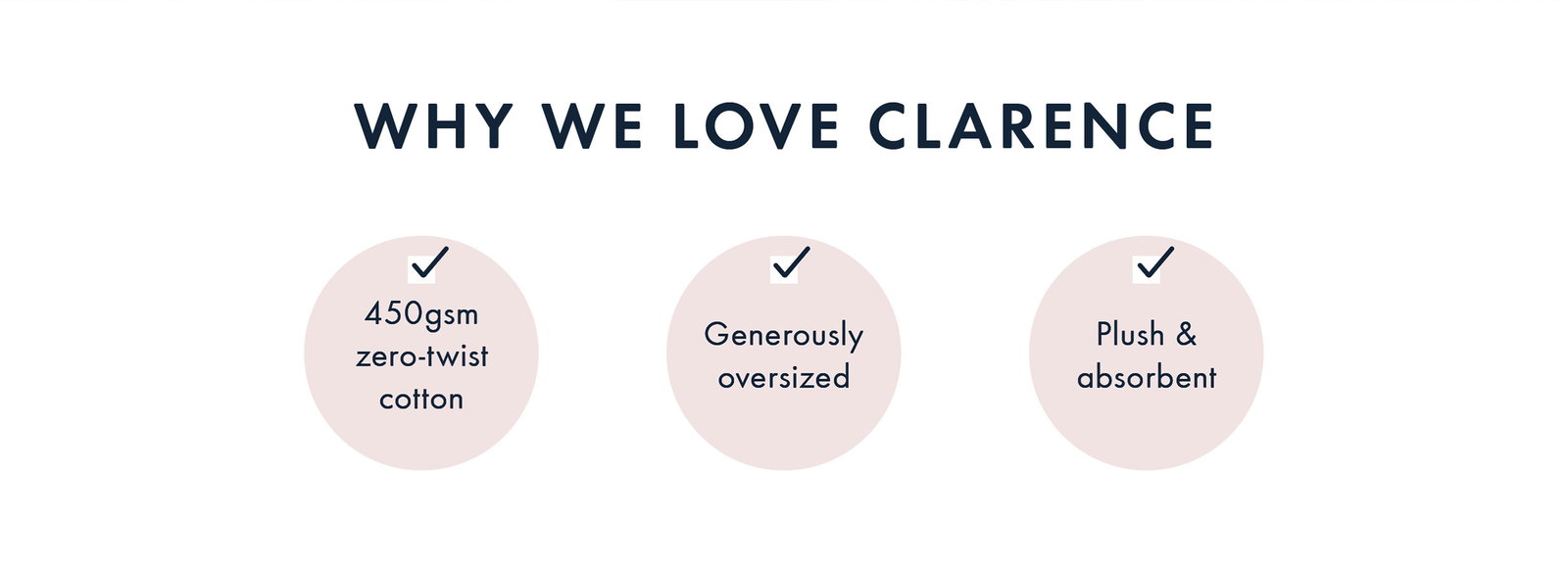 Why we love Clarence | 450gsm zero-twist cotton, generously oversized, plush & absorbant