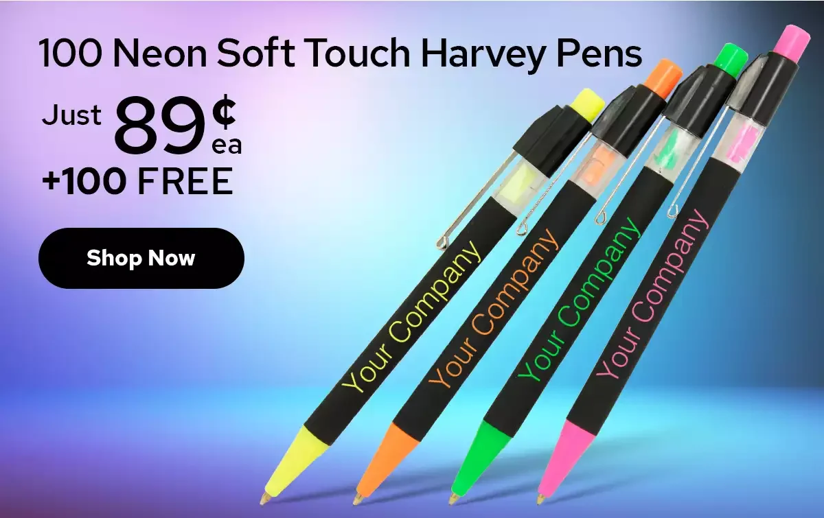 Custom Neon Soft Touch Harvey Pen