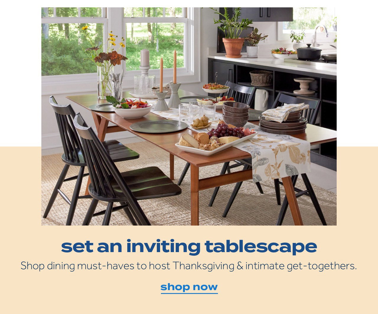 set an inviting tablescape | Shop dining must-haves to host Thanksgiving & intimate get-togethers. | shop now