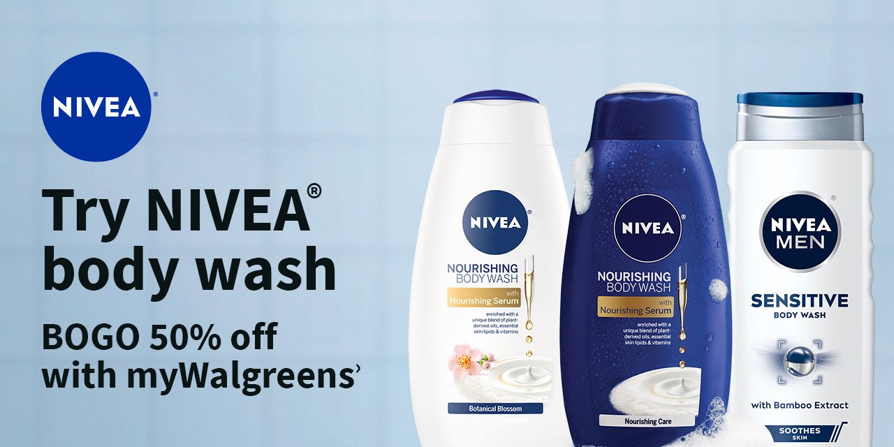 Try Nivea body wash. BOGO 50% off with myWalgreens