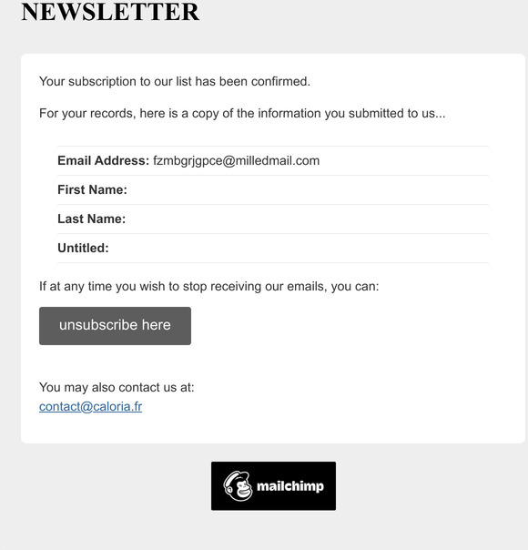 Comptes: Subscription Confirmed