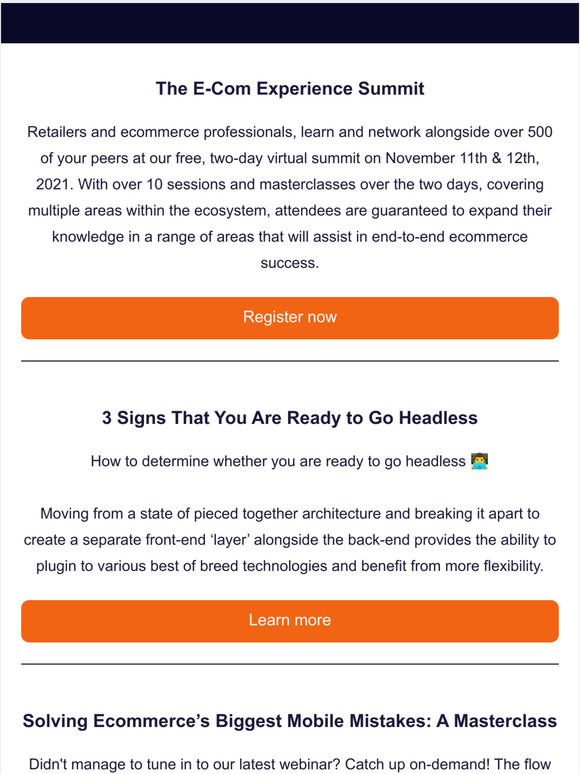 You're Invited to The E-Com Experience Summit 2021