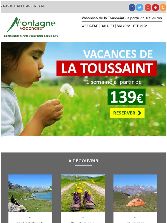 7 nuits  la Toussaint -  partir de 139 euros