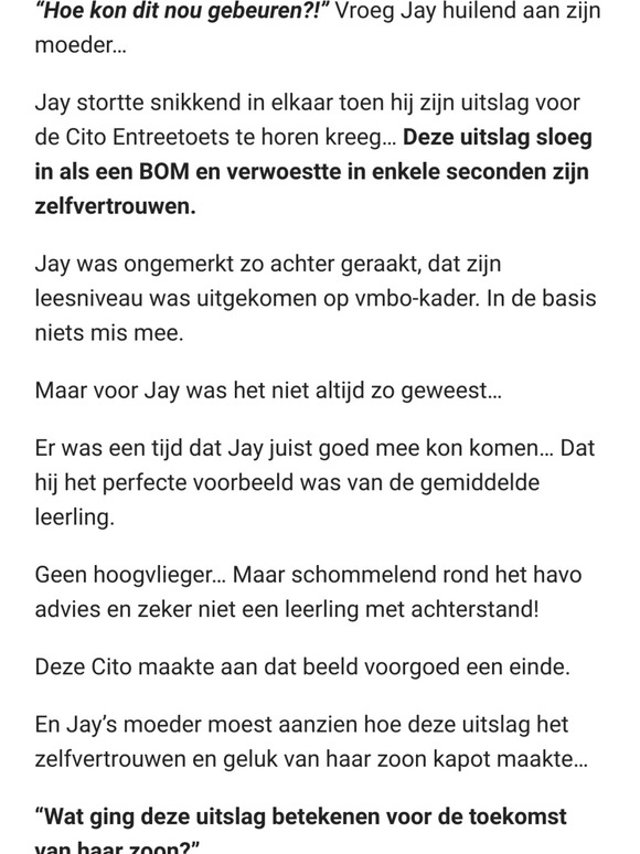 De Cito-score sloeg in als een BOM En toen gebeurde DIT.