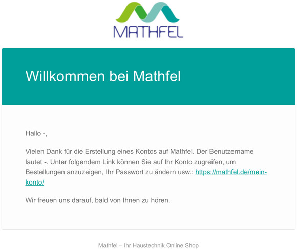 Ihr Mathfel Konto wurde erstellt!