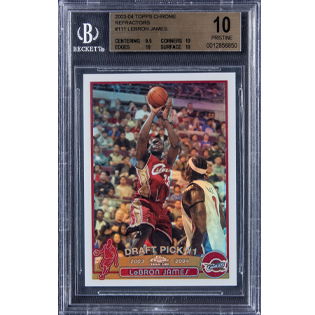 2003-04 Topps Chrome Refractor #111 LeBron James Rookie Card - BGS PRISTINE  10 on Goldin Auctions
