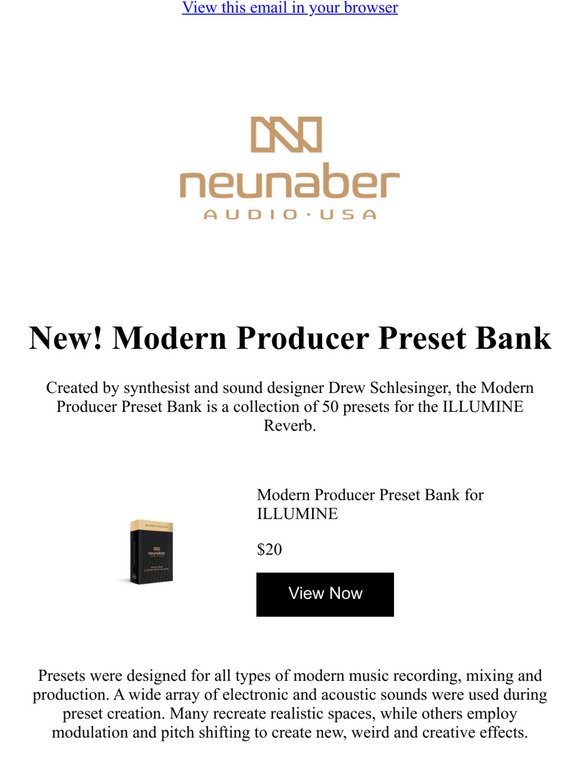 Modern Producer Preset Bank for ILLUMINE Reverb