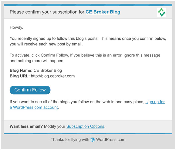 Confirm your subscription for CE Broker Blog