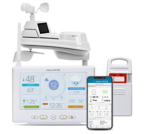 Acurite Weather Station Valet with Qi-Certified Wireless Charging Pad and Alarm Clock