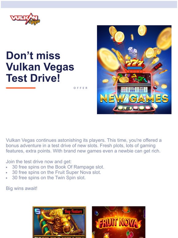 Vulkan Vegas Promo Codes
