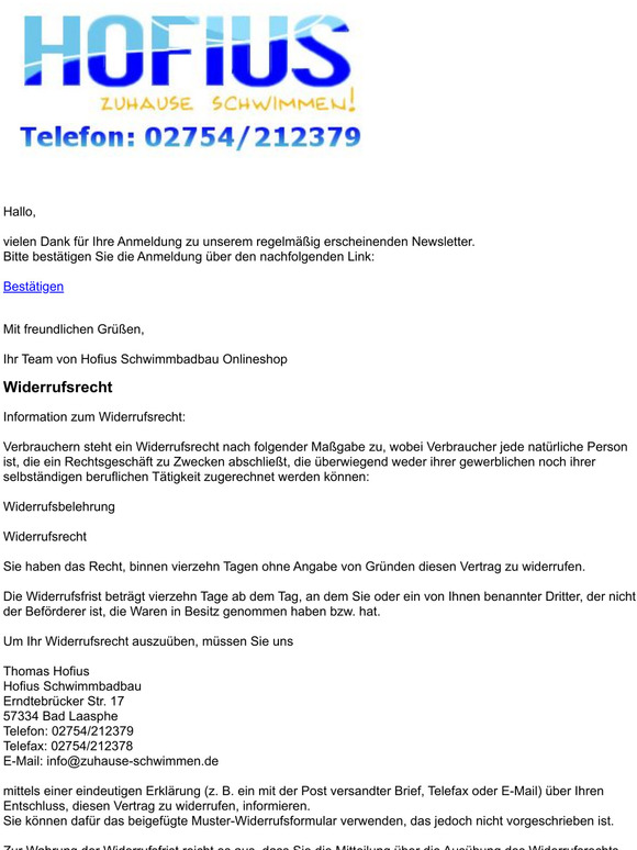 Bitte besttigen Sie Ihre Newsletter-Anmeldung