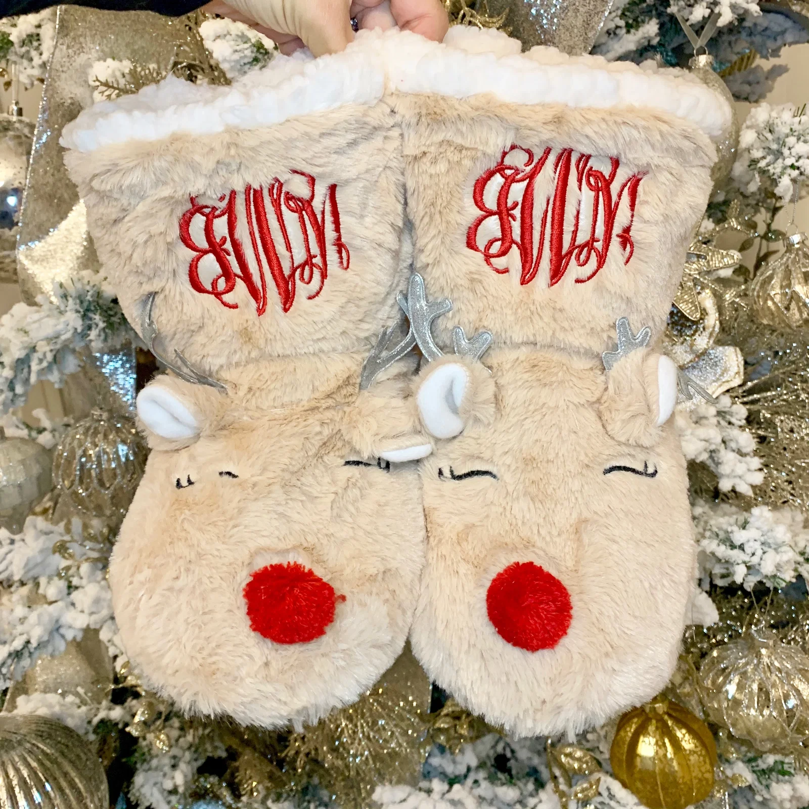 Monogram Rudolph Reindeer Booties