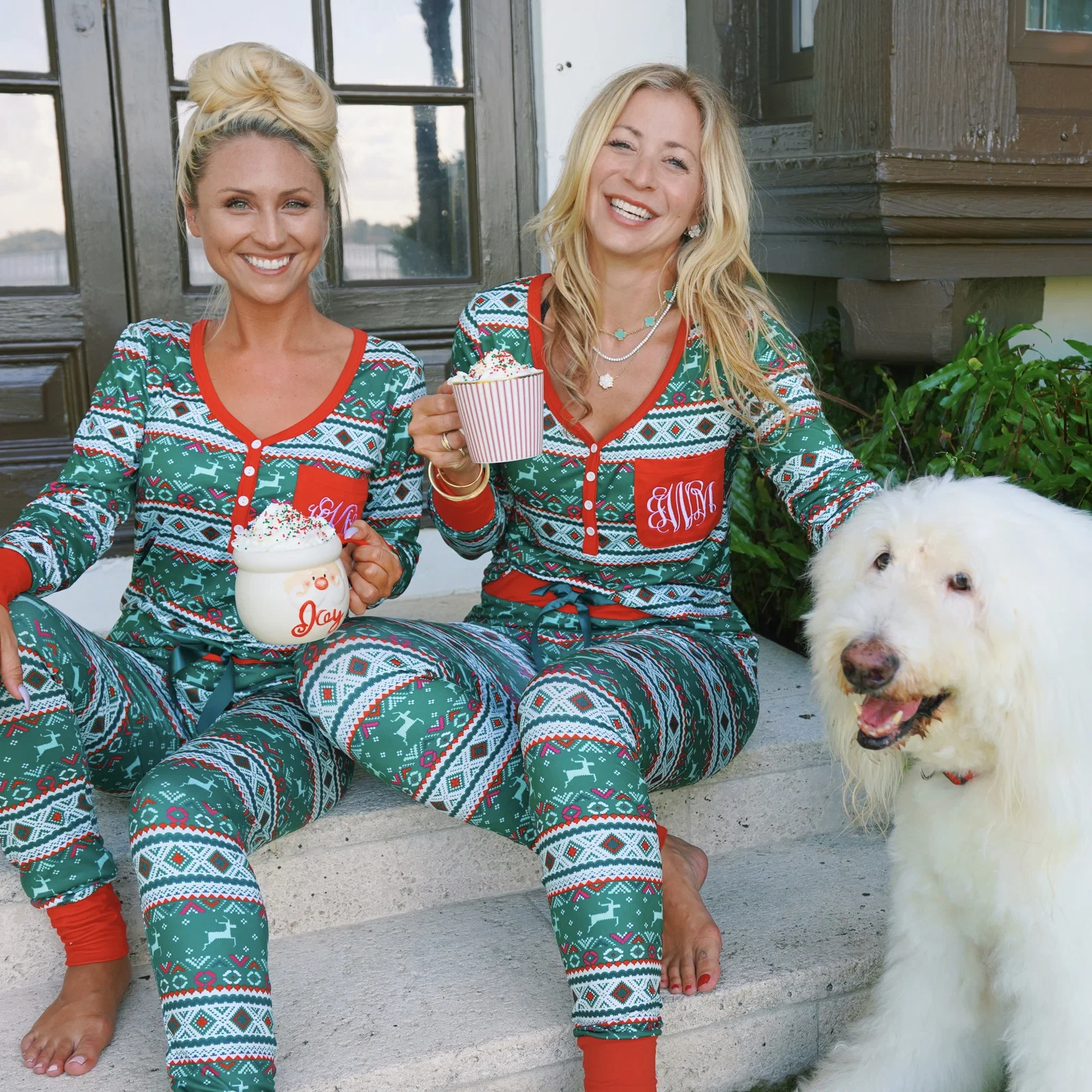 Monogram Christmas Fair Isle Pajama Set