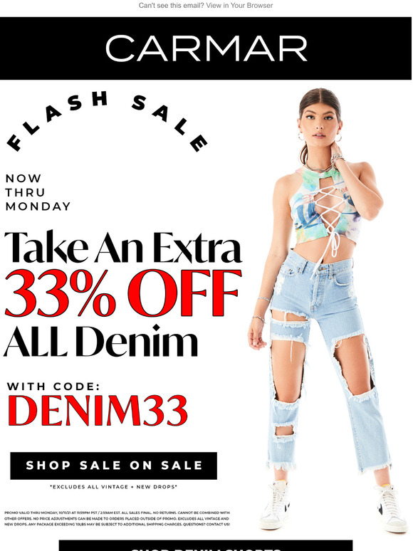 Take An Extra 33% OFF All Denim!