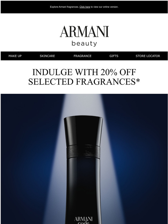 Giorgio Armani Beauty: Indulge with 20% off Armani fragrances* | Milled