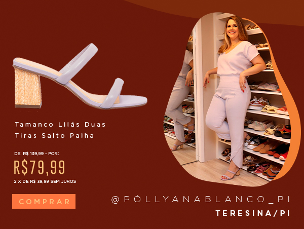 Tamanco Lilás Duas Tiras Salto Palha