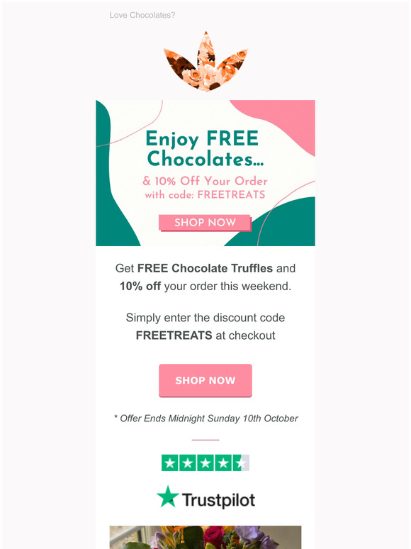 Free Chocolates with Flowers this Weekend