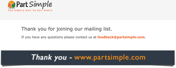 PartSimple - Newsletter subscription
