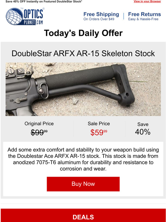 DoubleStar ARFX AR15 Skeleton Stock Only 59.99 Milled