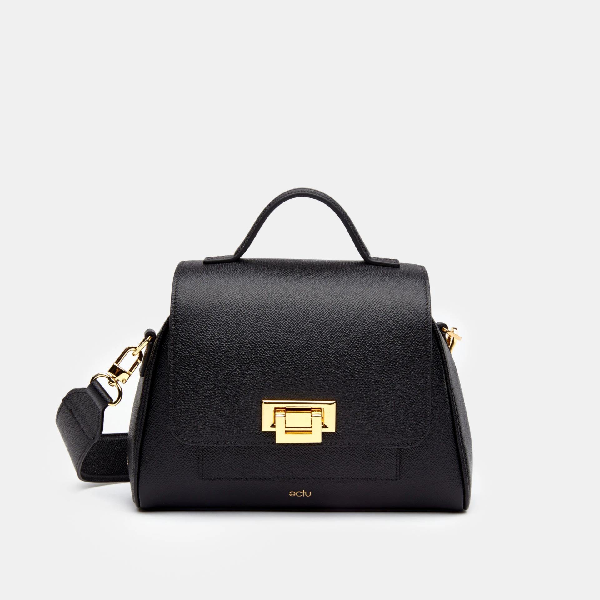 Image of Mini Palermo Italian Leather Crossbody In Black