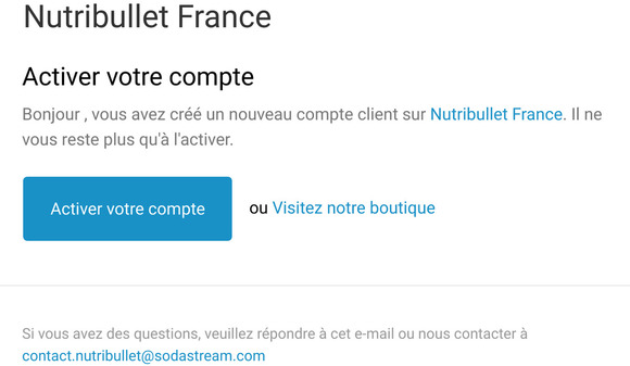 Activation du compte client