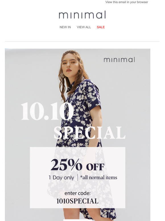 10/10 SPECIAL: 25% OFF all normal items
