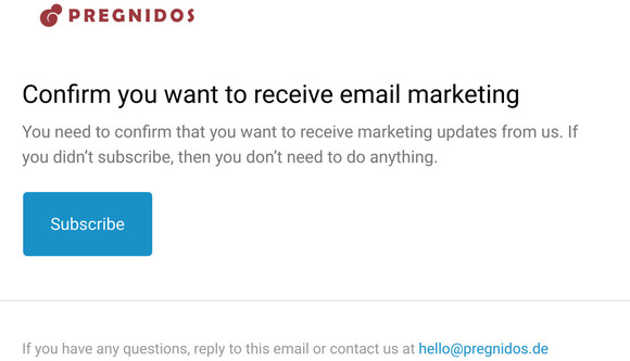Confirm you want to receive email marketing