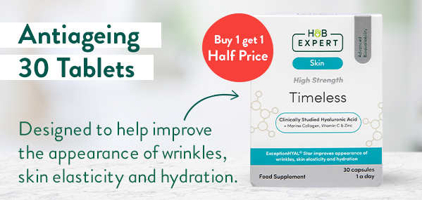 Antiageing 30 Tablets       Designed to help improve the appearance of wrinkles, skin elasticity and hydration.