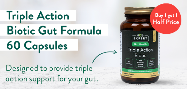 Triple Action Biotic Gut Formula 60 Capsules       Designed to provide triple action support for your gut.