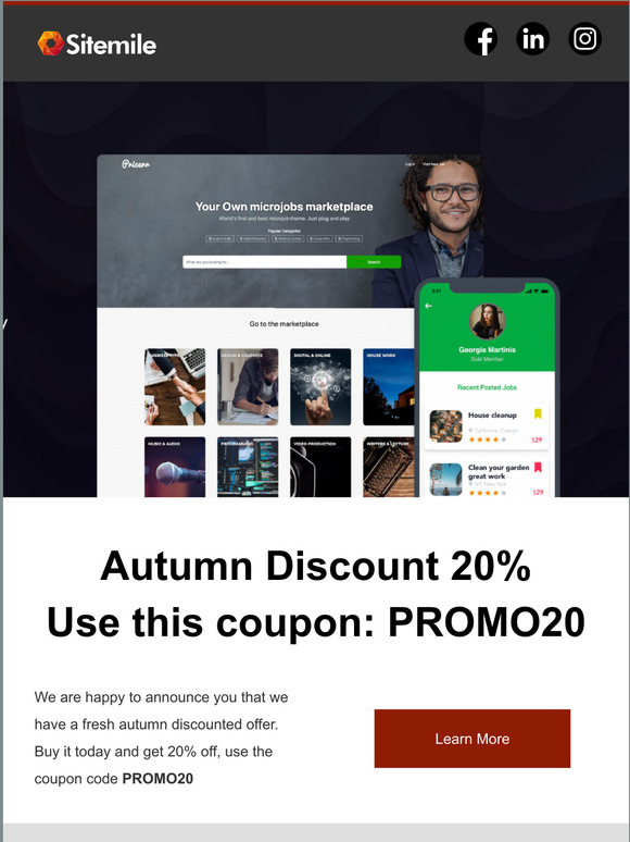  [WordPress Themes Club] Get this awesome autumn 20% discount offer!