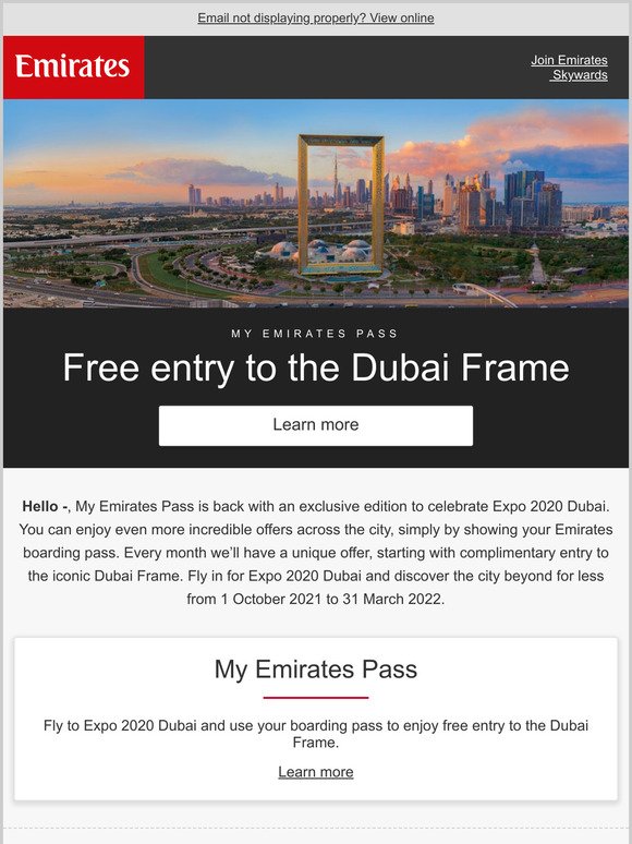 My Emirates Pass  new season offers for Expo 2020