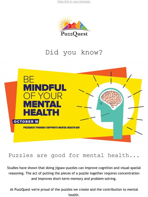PuzzQuest Celebrating World Mental Health Day