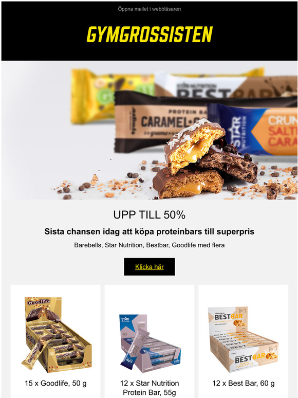 Sista chansen! Proteinbars upp till 45% rabatt!
