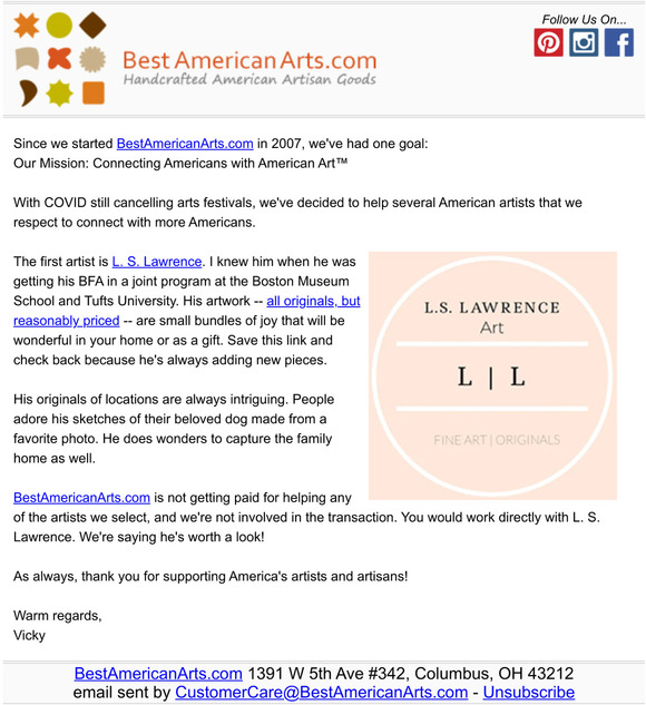 Something Special from your friends at Best American Arts