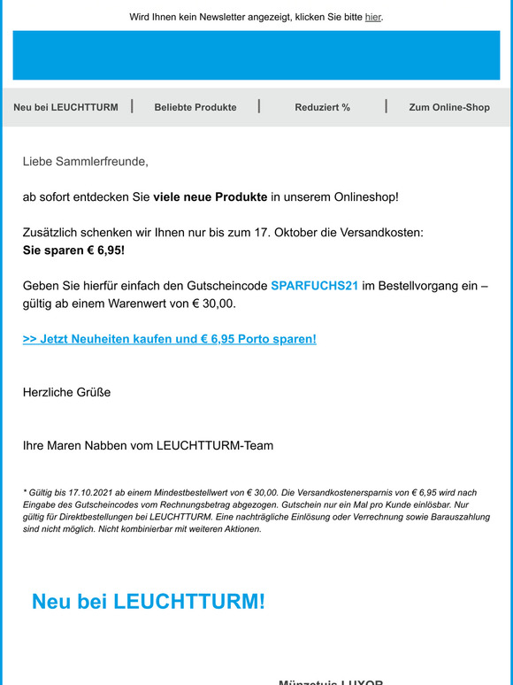 Nur noch eine Woche:  6,95 Porto sparen!*