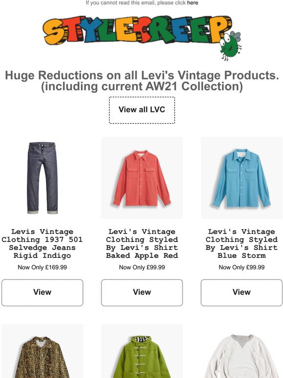 Big Levi's Vintage Reductions including AW21 now @Stylecreep