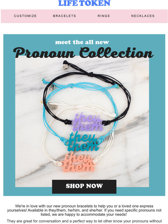 NEW Pronoun Collection of Bracelets for Everyone!
