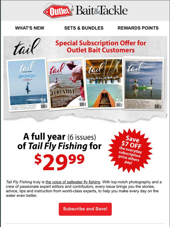 Special subscription offer for Outlet Bait Customers