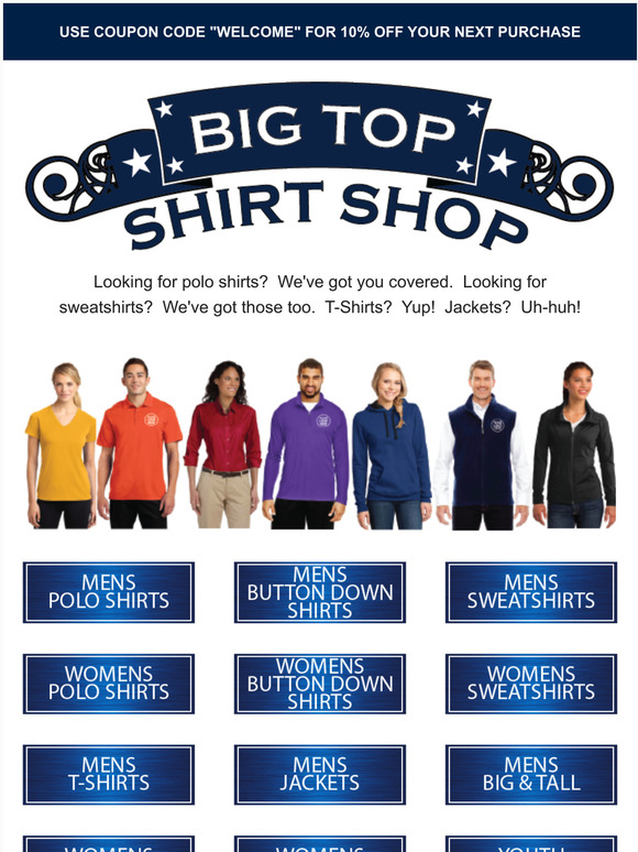 big top shirt shop coupon