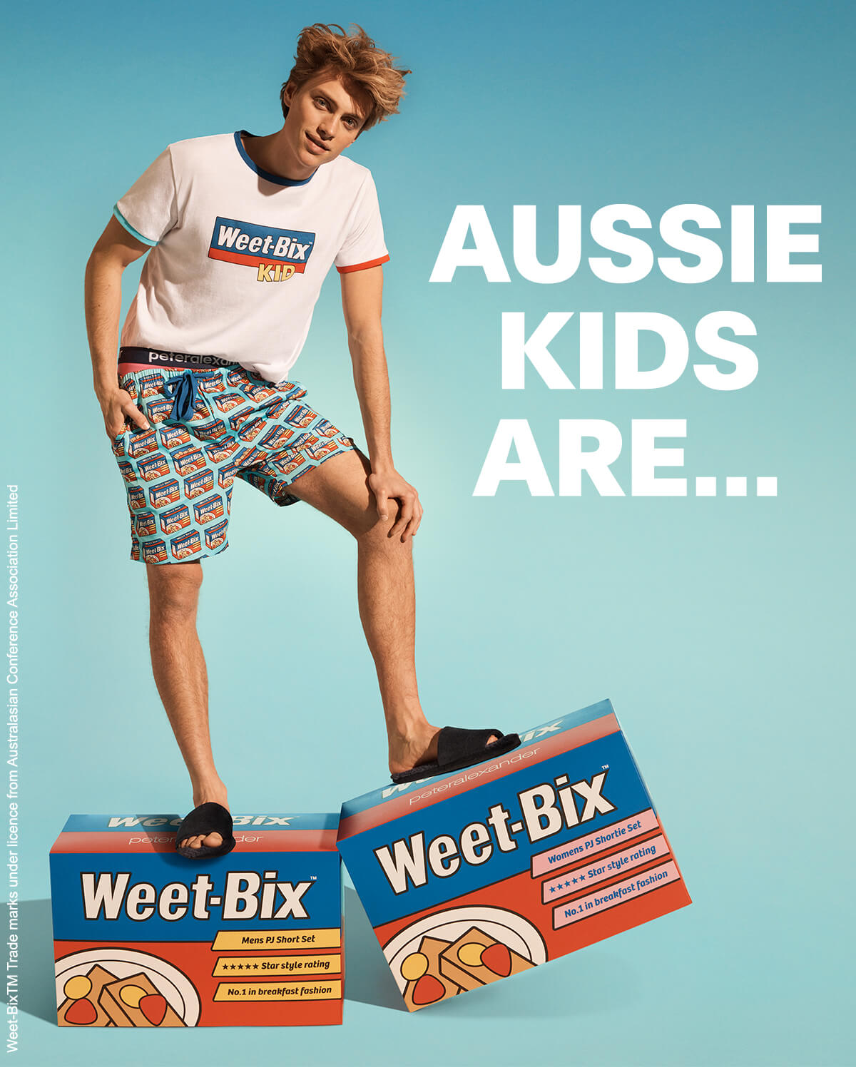 Peter Alexander Make a splash in new Weet Bix PJs Milled