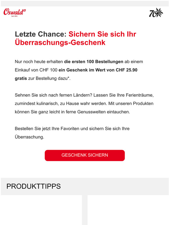 Letzte Chance: berraschungs-Geschenk sichern!