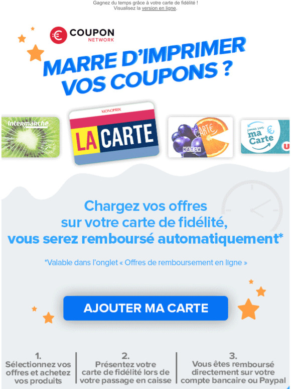 Marre d'imprimer vos coupons ?